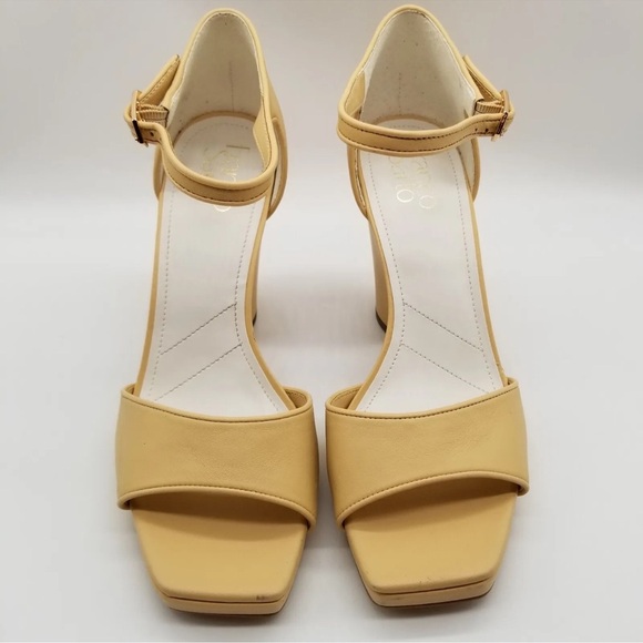 Franco Sarto Women Dima Heeled Sandals Size 11M Beige Leather Ankle Strap - Picture 2 of 15